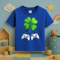 Shamrock Gaming Controllers St Patrick’S Day Fun Gift Toddler T-Shirt thumb 3