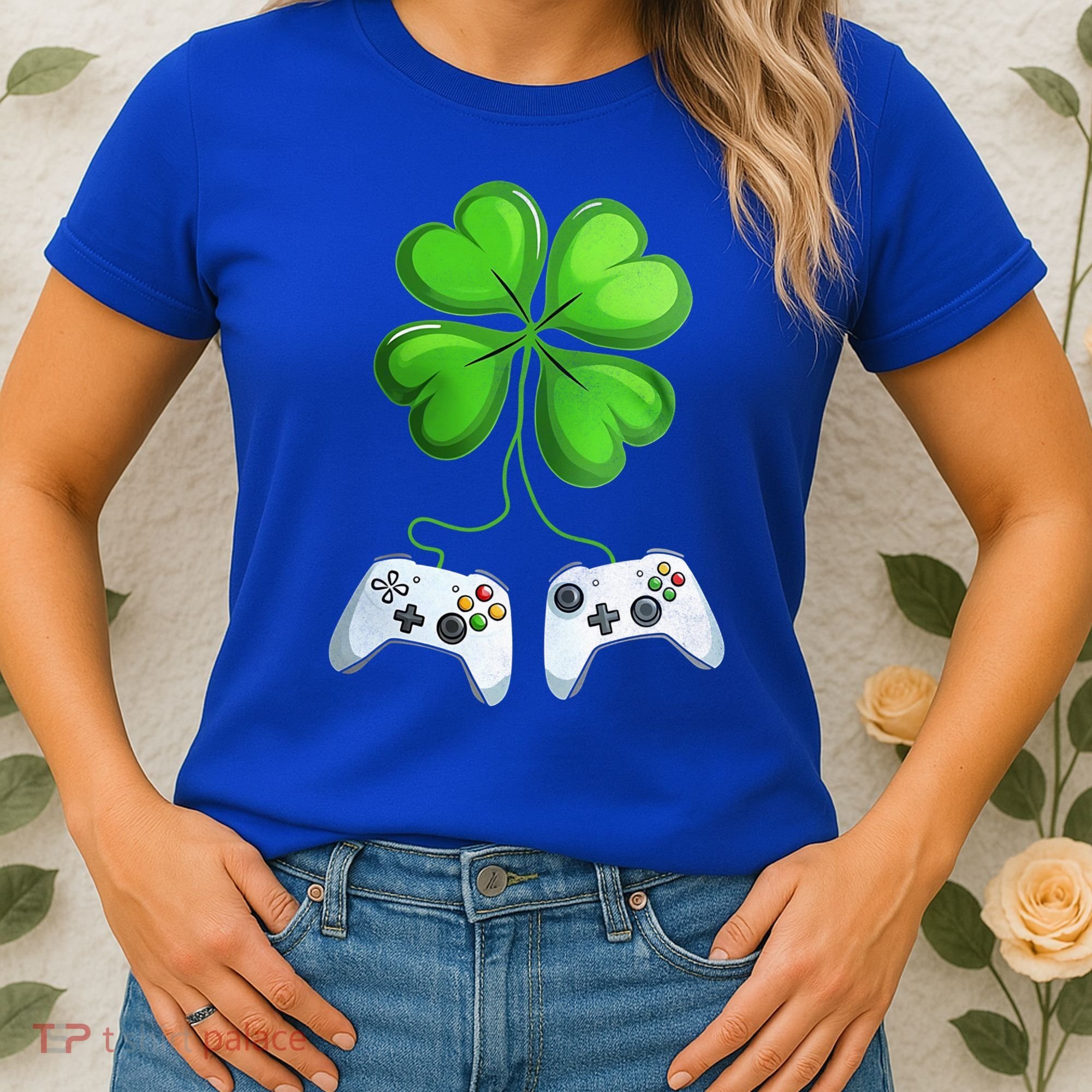 Shamrock Gaming Controllers St Patrick’S Day Fun Gift Women's T-Shirt