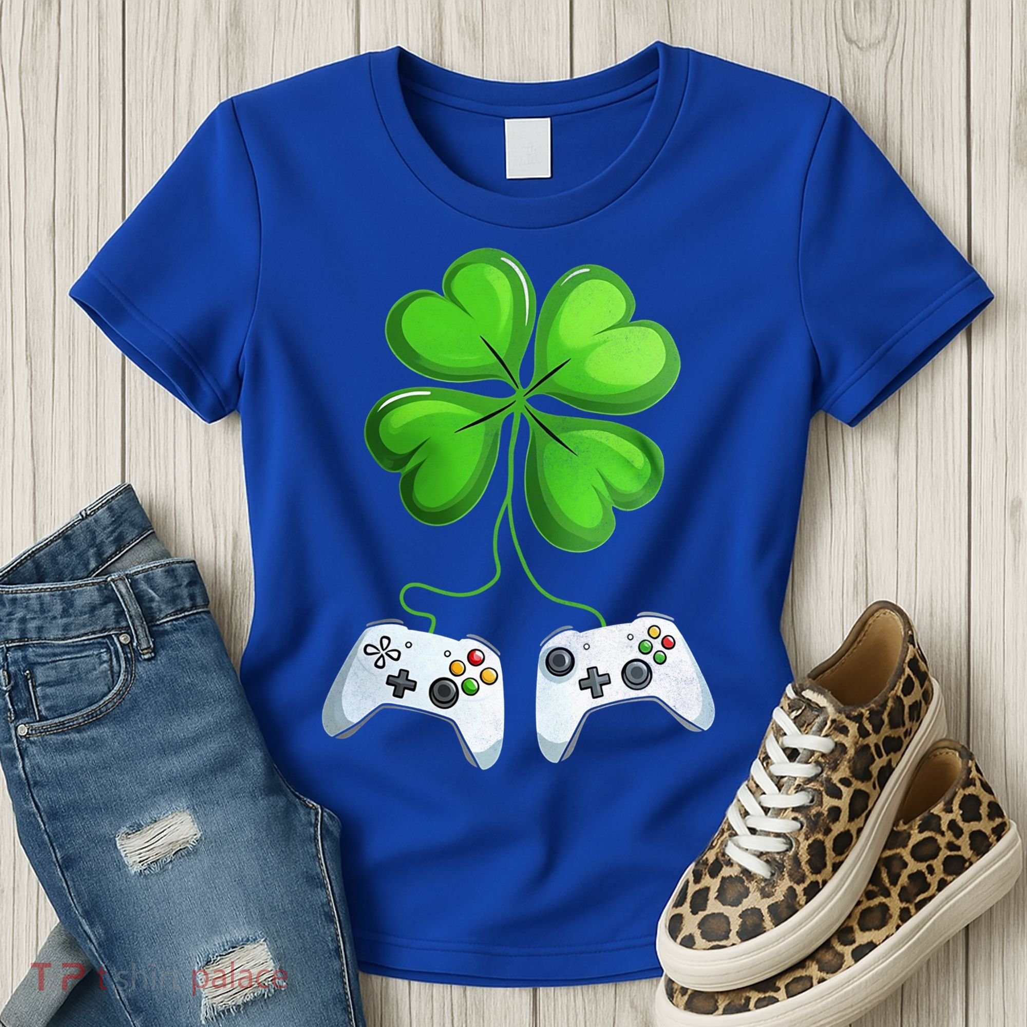 Shamrock Gaming Controllers St Patrick’S Day Fun Gift Women's T-Shirt