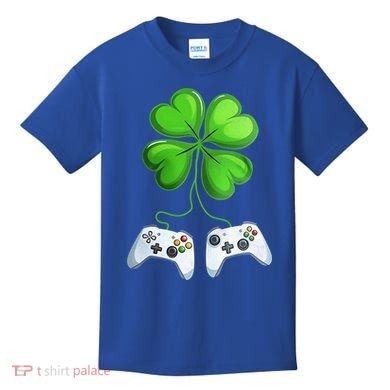 Shamrock Gaming Controllers St Patrick’S Day Fun Gift Kids T-Shirt