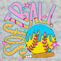 Softball Game Day Drip Ice Cream Drip Softball The Baniff Cuffed Pom Beanie thumb 2