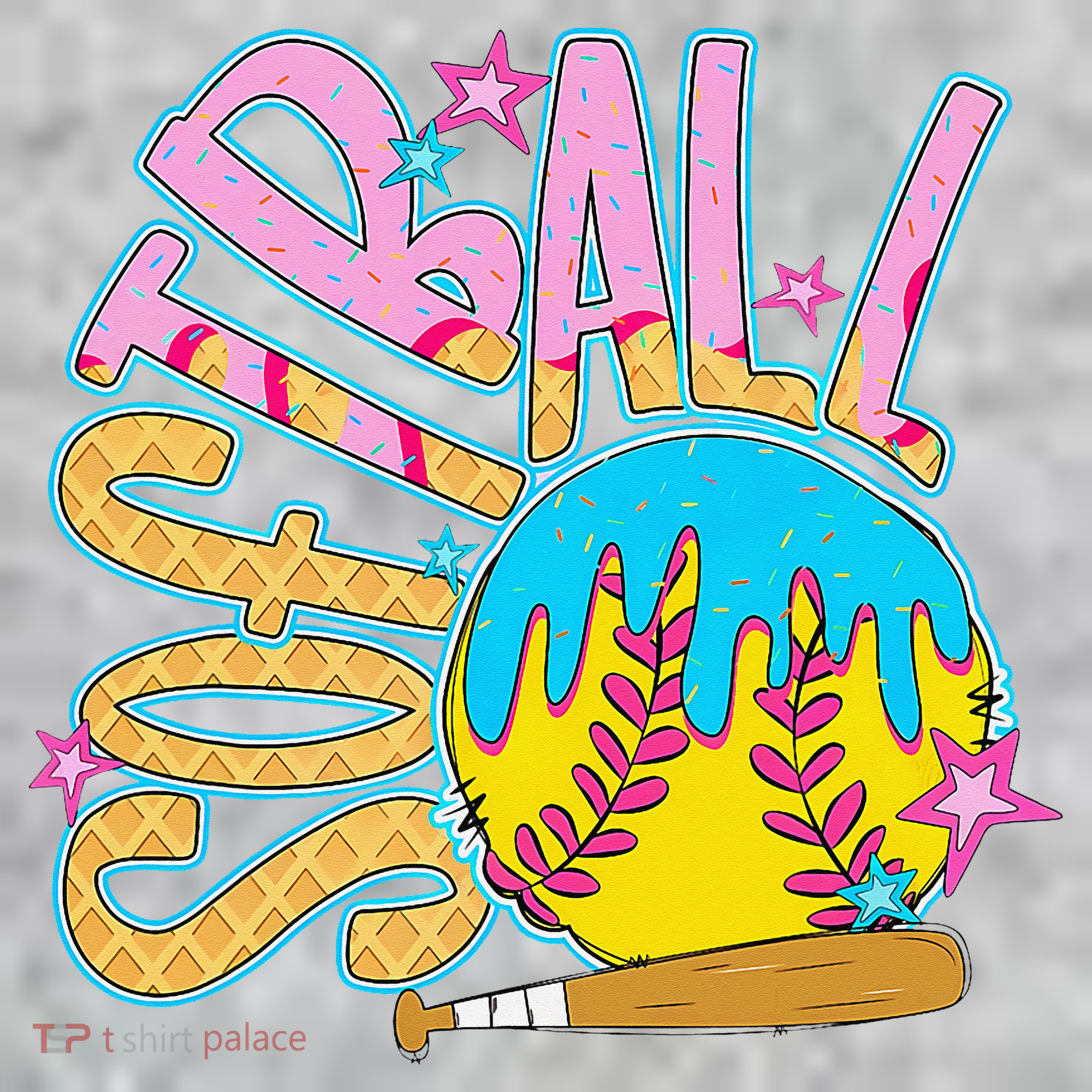 Softball Game Day Drip Ice Cream Drip Softball The Baniff Cuffed Pom Beanie