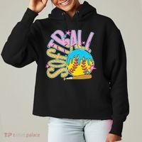 Softball Game Day Drip Ice Cream Drip Softball Ladies Heavyweight Boxy Pullover Hoodie thumb 0