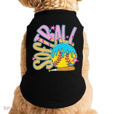 Softball Game Day Drip Ice Cream Drip Softball Doggie Tank