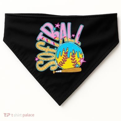 Softball Game Day Drip Ice Cream Drip Softball USA-Made Doggie Bandana