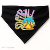 Softball Game Day Drip Ice Cream Drip Softball USA-Made Doggie Bandana thumb 0