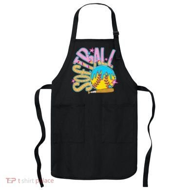 Softball Game Day Drip Ice Cream Drip Softball Apron