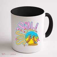 Softball Game Day Drip Ice Cream Drip Softball Coffee Mug thumb 1