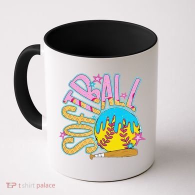 Softball Game Day Drip Ice Cream Drip Softball Coffee Mug