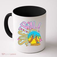 Softball Game Day Drip Ice Cream Drip Softball Coffee Mug thumb 0