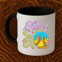 Softball Game Day Drip Ice Cream Drip Softball Coffee Mug thumb 2