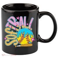 Softball Game Day Drip Ice Cream Drip Softball 11oz C Handle Ceramic Mug thumb 0