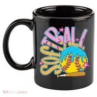 Softball Game Day Drip Ice Cream Drip Softball 11oz C Handle Ceramic Mug thumb 2