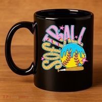 Softball Game Day Drip Ice Cream Drip Softball 11oz C Handle Ceramic Mug thumb 4