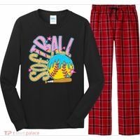 Softball Game Day Drip Ice Cream Drip Softball Long Sleeve Pajama Set thumb 0