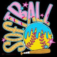 Softball Game Day Drip Ice Cream Drip Softball Women's Hoodie thumb 2