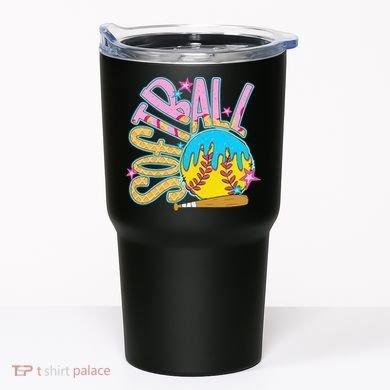 Softball Game Day Drip Ice Cream Drip Softball Tumbler