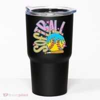 Softball Game Day Drip Ice Cream Drip Softball Tumbler thumb 0