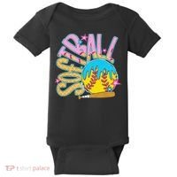 Softball Game Day Drip Ice Cream Drip Softball Baby Bodysuit thumb 0