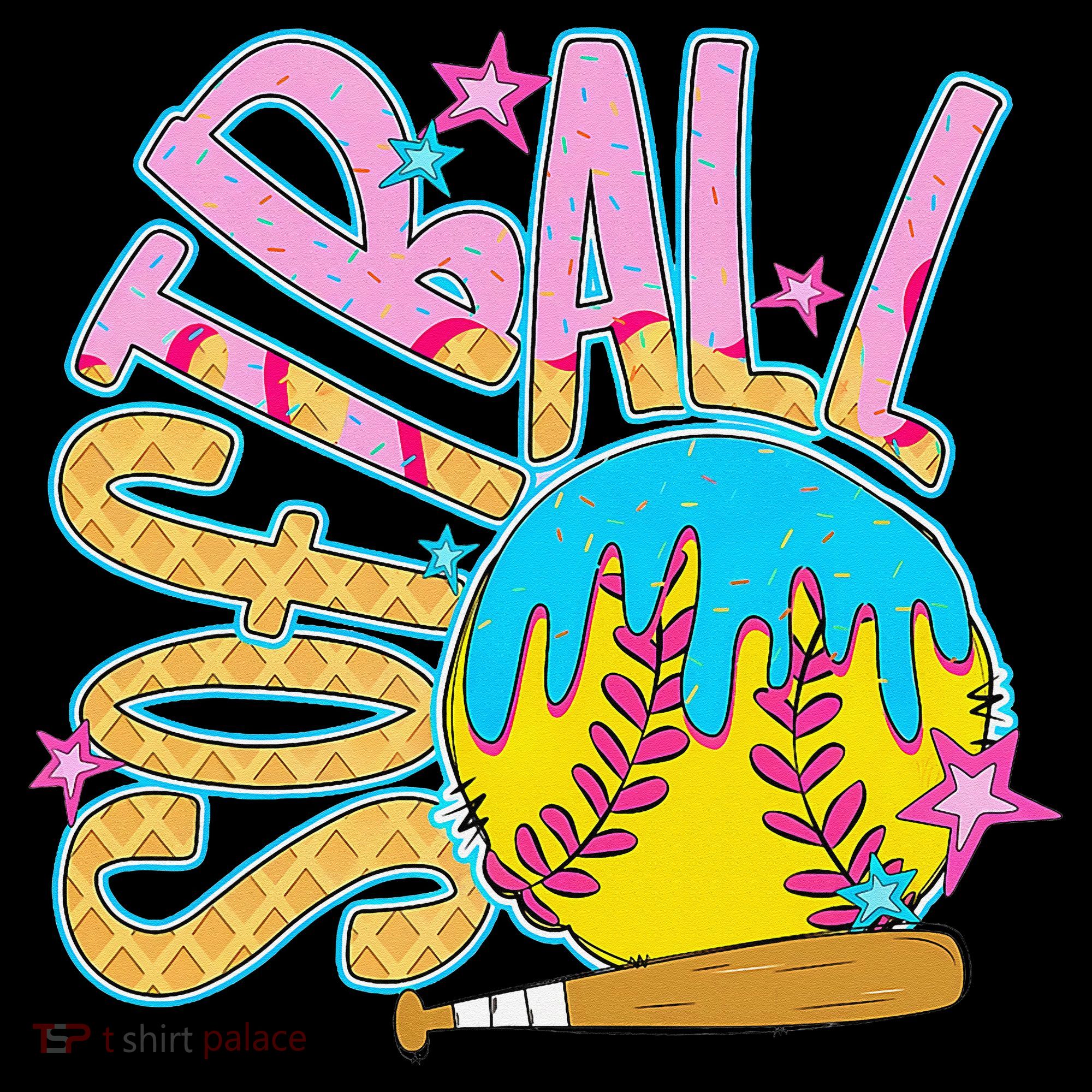 Softball Game Day Drip Ice Cream Drip Softball Baby Bodysuit