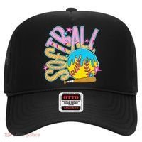 Softball Game Day Drip Ice Cream Drip Softball Hat thumb 0