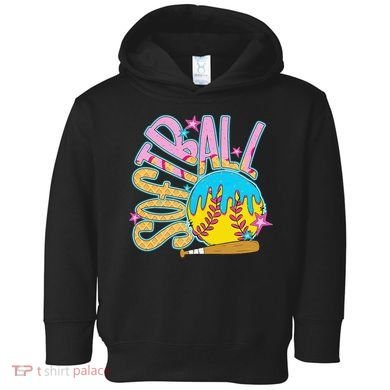 Softball Game Day Drip Ice Cream Drip Softball Toddler Hoodie