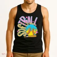 Softball Game Day Drip Ice Cream Drip Softball Tank Top thumb 3