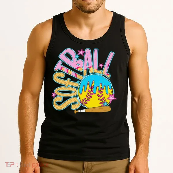 Softball Game Day Drip Ice Cream Drip Softball Tank Top