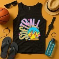 Softball Game Day Drip Ice Cream Drip Softball Tank Top thumb 4