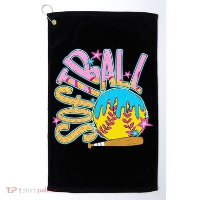 Softball Game Day Drip Ice Cream Drip Softball Golf Towel