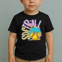 Softball Game Day Drip Ice Cream Drip Softball Toddler T-Shirt thumb 2