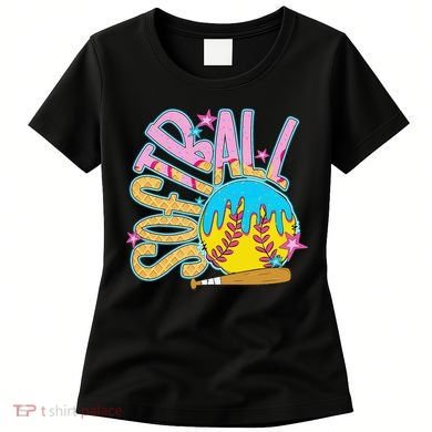 Softball Game Day Drip Ice Cream Drip Softball Women's T-Shirt