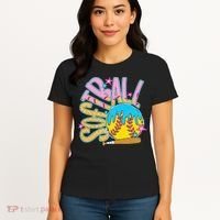 Softball Game Day Drip Ice Cream Drip Softball Women's T-Shirt thumb 4