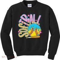 Softball Game Day Drip Ice Cream Drip Softball Kids Sweatshirt thumb 0