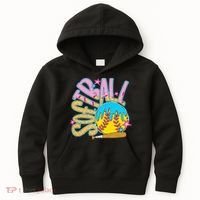 Softball Game Day Drip Ice Cream Drip Softball Kids Hoodie thumb 0