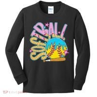 Softball Game Day Drip Ice Cream Drip Softball Kids Long Sleeve Shirt thumb 0