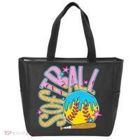 Softball Game Day Drip Ice Cream Drip Softball Tote Bag thumb 0