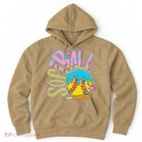 Softball Game Day Drip Ice Cream Drip Softball Hoodie thumb 0