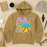 Softball Game Day Drip Ice Cream Drip Softball Hoodie thumb 3
