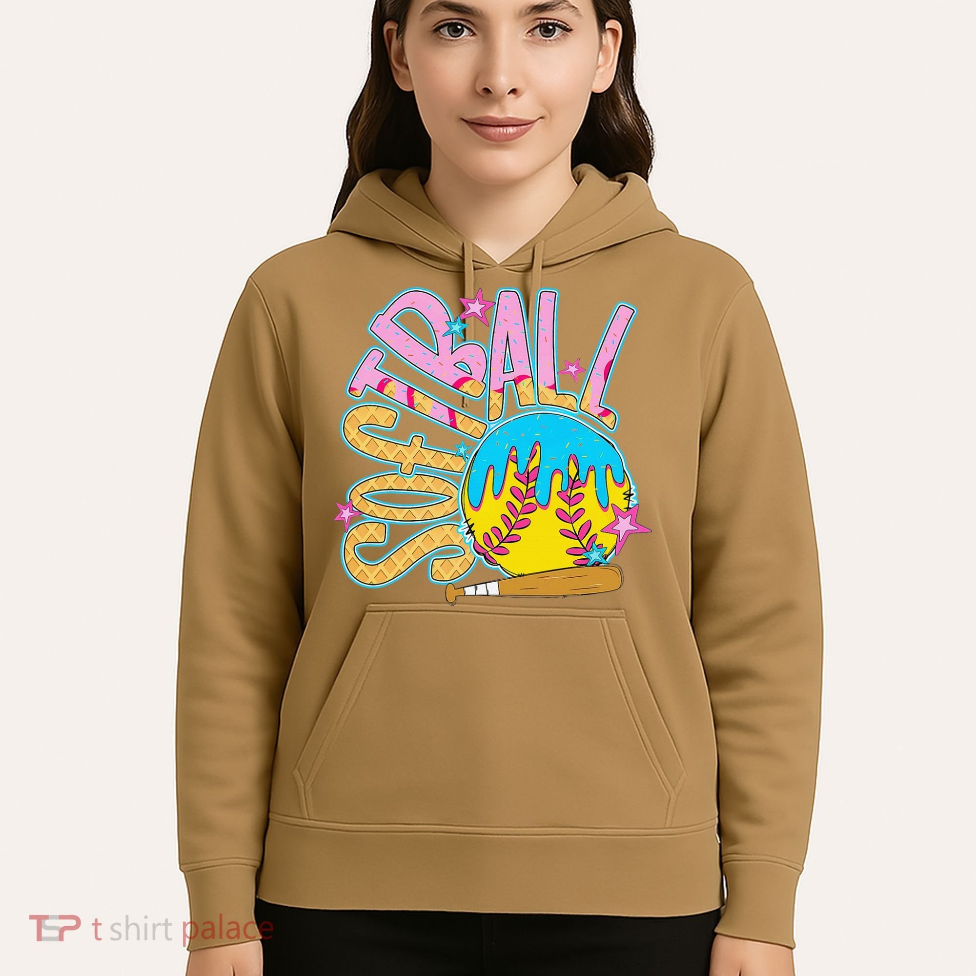 Softball Game Day Drip Ice Cream Drip Softball Hoodie
