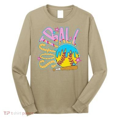 Softball Game Day Drip Ice Cream Drip Softball Long Sleeve Shirt