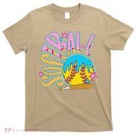 Softball Game Day Drip Ice Cream Drip Softball T-Shirt thumb 0