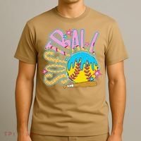 Softball Game Day Drip Ice Cream Drip Softball T-Shirt thumb 3