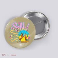 Softball Game Day Drip Ice Cream Drip Softball Button thumb 0