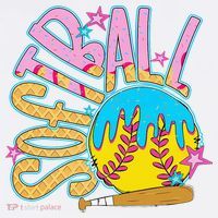 Softball Game Day Drip Ice Cream Drip Softball Comfort Colors Garment-Dyed Hooded Sweatshirt thumb 2