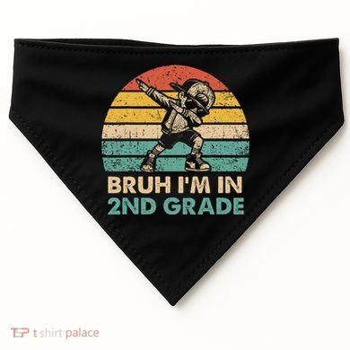 Second Grade Dabbing Boy Bruh IM In 2nd Grade Students = USA-Made Doggie Bandana