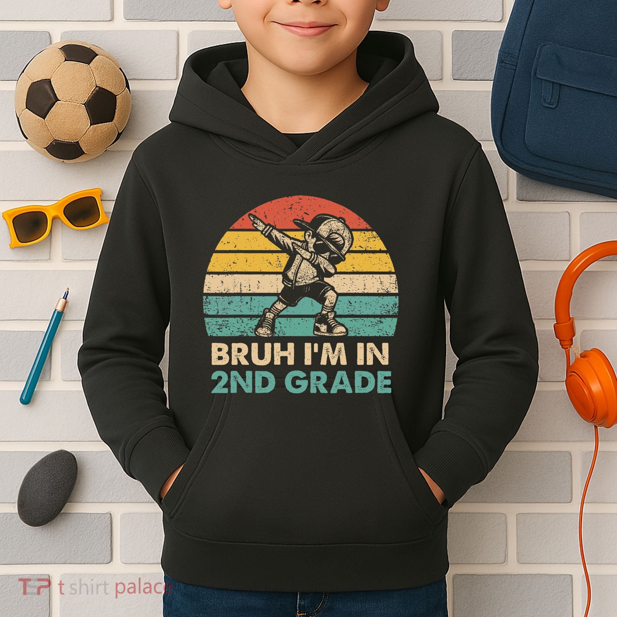 Second Grade Dabbing Boy Bruh IM In 2nd Grade Students = Kids Hoodie