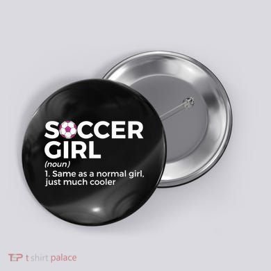 Soccer Girl Definition Button
