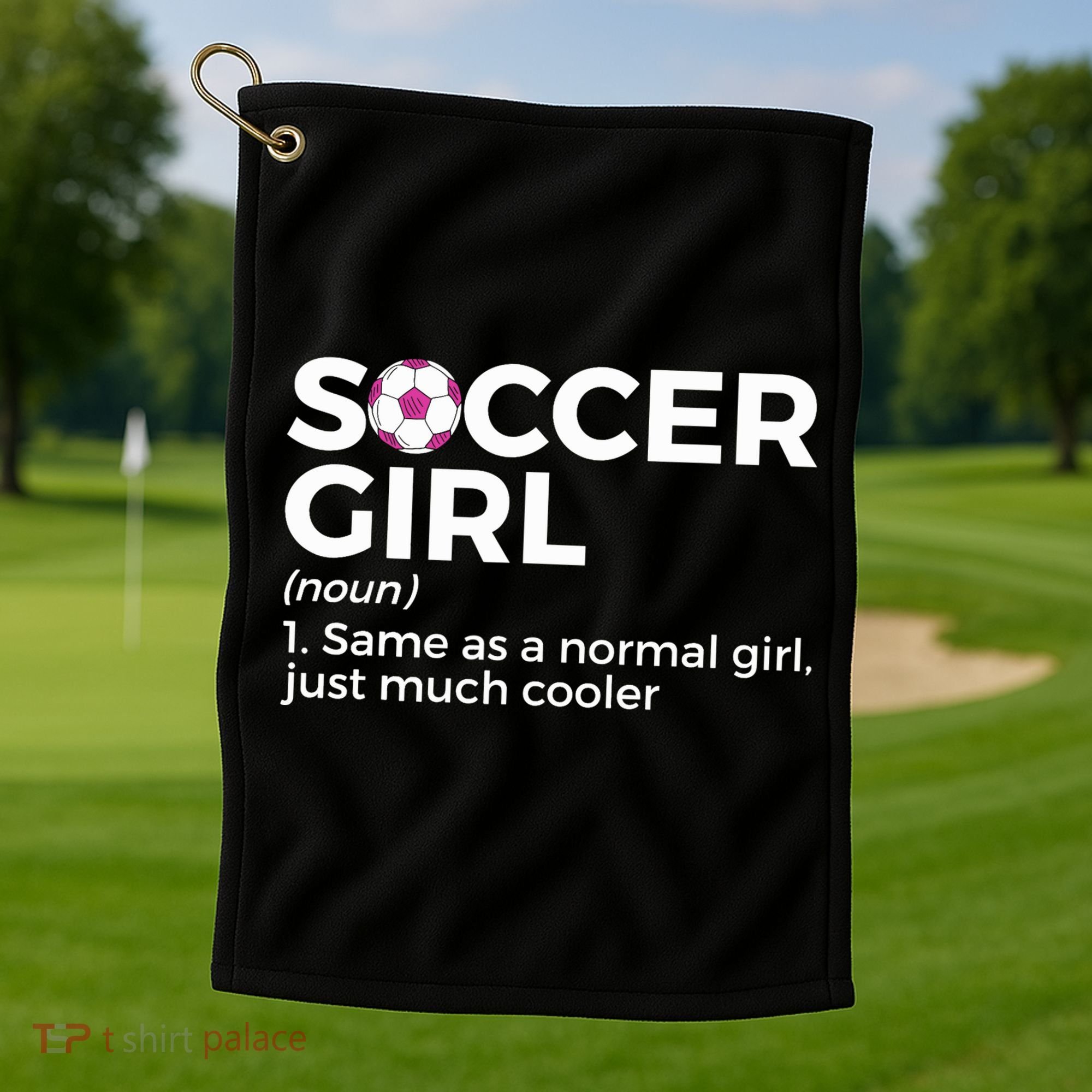 Soccer Girl Definition Golf Towel