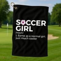 Soccer Girl Definition Golf Towel thumb 1